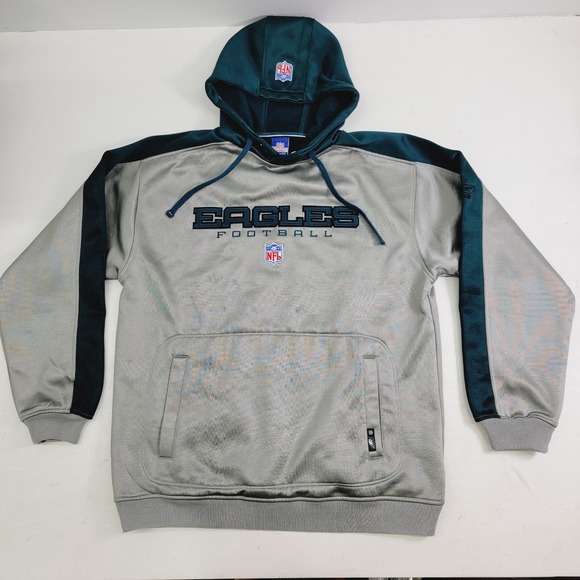 Vintage Reebok NFL Philadelphia Eagles Canvas-like Embroidered‎ Hoodie Men's L